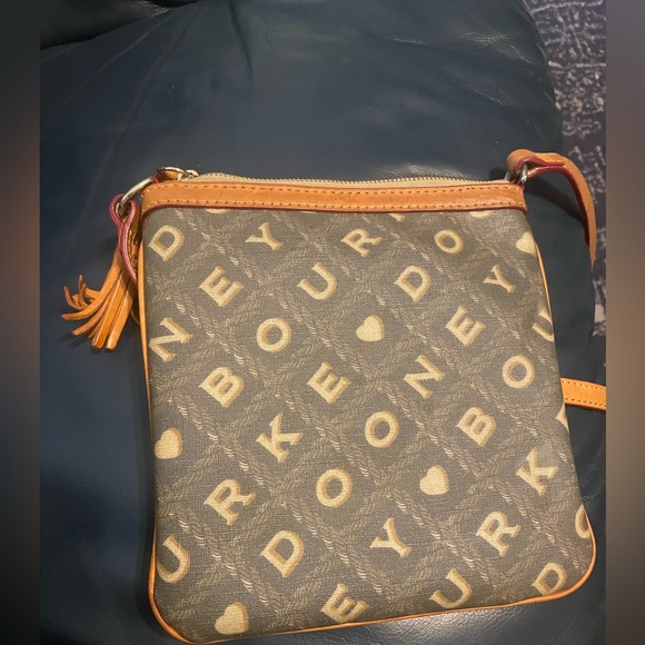 Dooney & Bourke Brown and Gray Vintage Crossbody Bag Purse - Picture 7 of 12